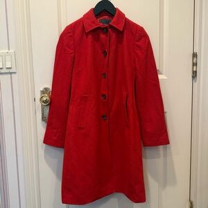 Banana Republic Vibrant Red Wool Coat EUC size XS